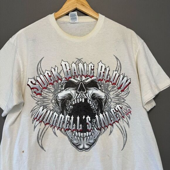 Suck Bang Blow Motorcycle T-Shirt Skull Graphic Size Large Grunge Emo Style - Picture 16 of 16